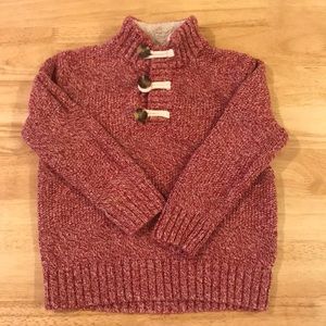 Toddler boy red half button sweater